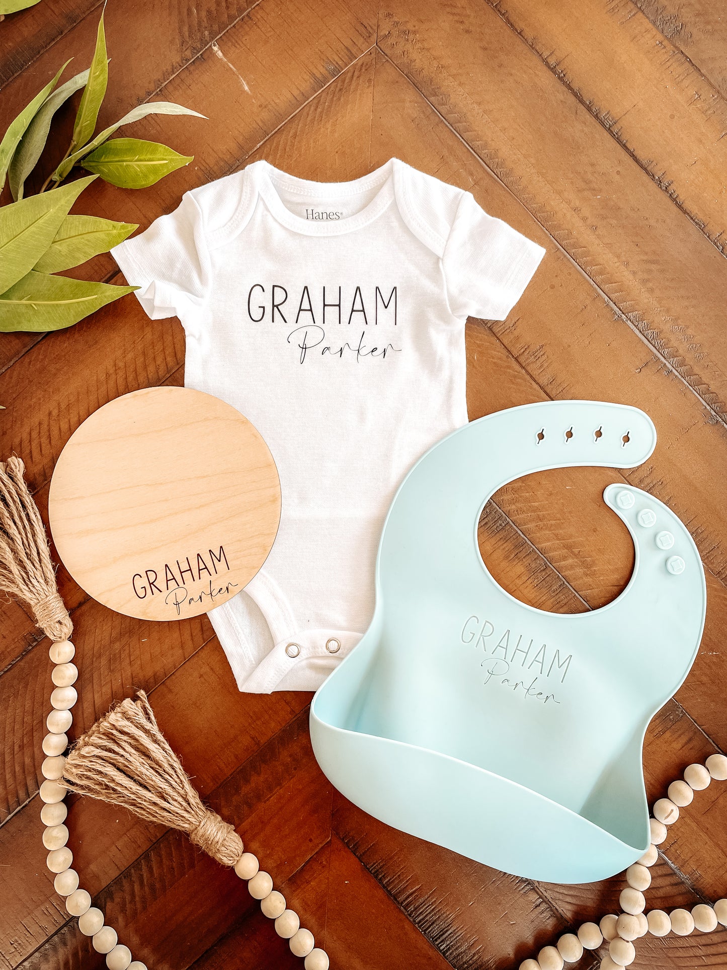 Personalized Engraved Baby Bibs
