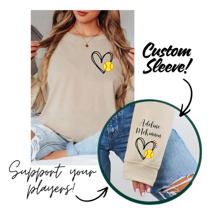 Long Sleeve Heart Pocket with Custom Sleeve