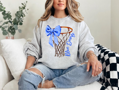 Hoop with Blue Bow Blue Devils
