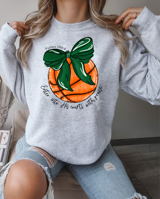 Enter Into His Courts with Praise Green Bow