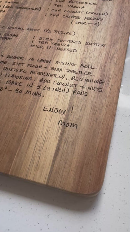 Engraved Recipe Board