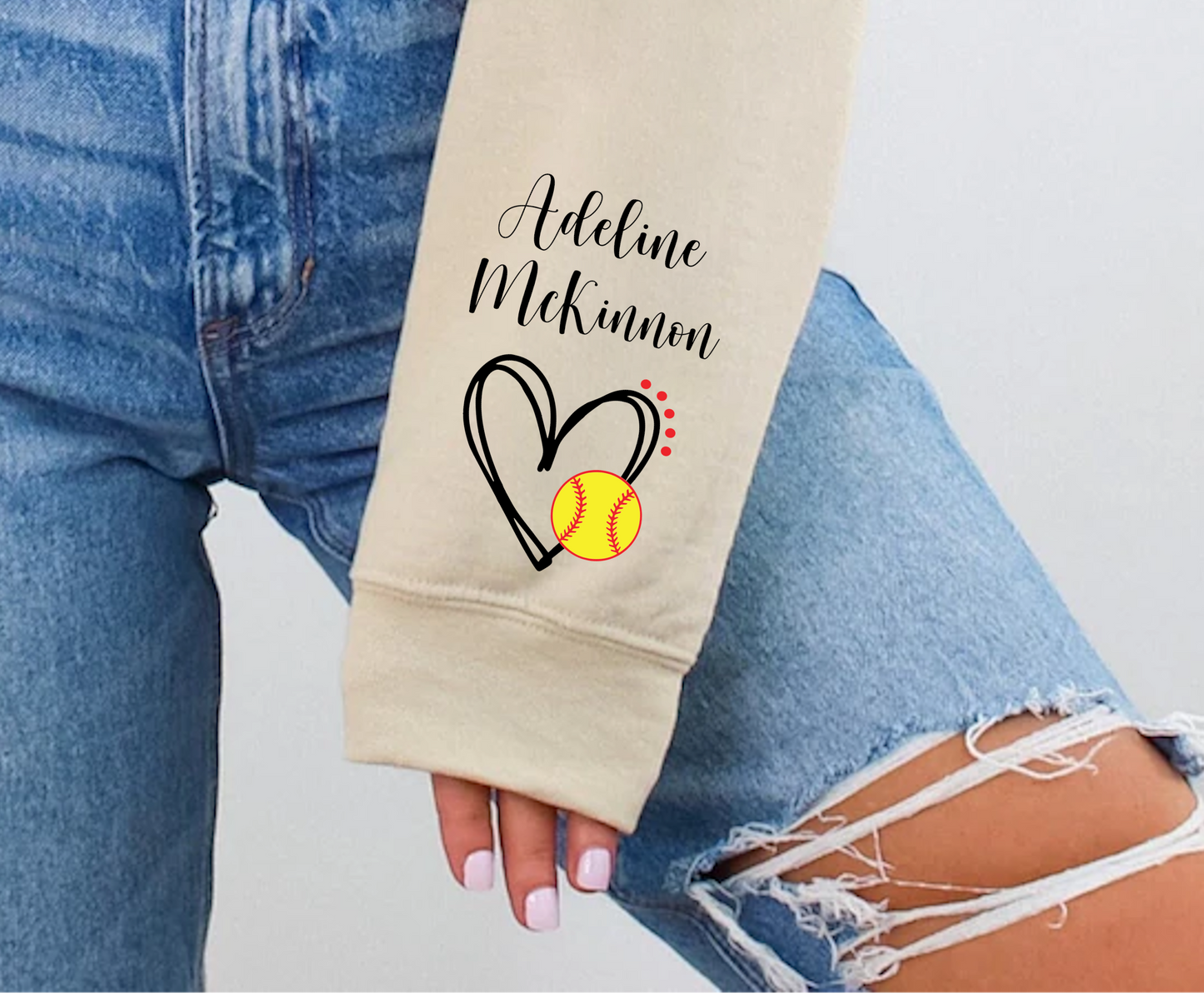 Long Sleeve Heart Pocket with Custom Sleeve